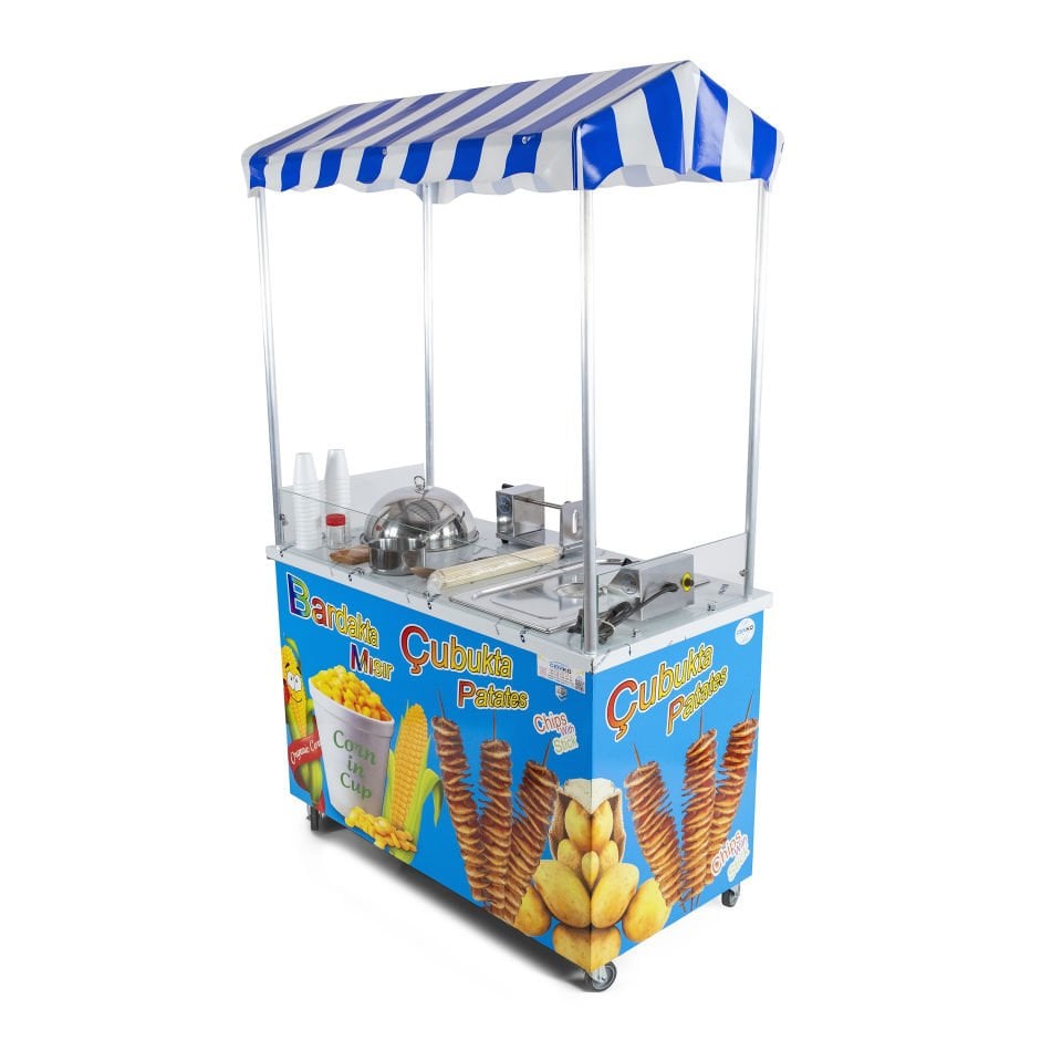 Bardakta Mısır Çubukta Patates Arabası Elektrikli 60x120 (Model Eskişehir)