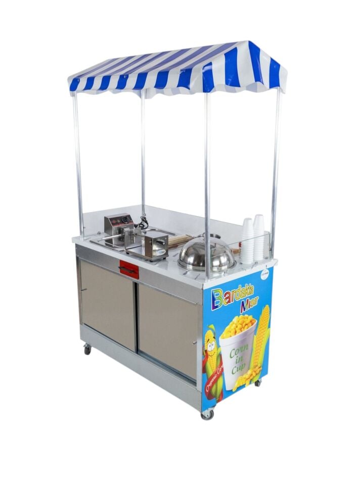 Bardakta Mısır Çubukta Patates Arabası Elektrikli 60x120 (Model Eskişehir)