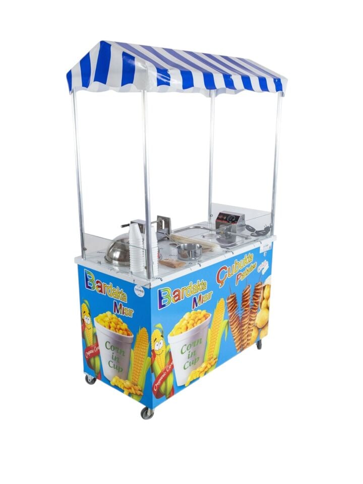Bardakta Mısır Çubukta Patates Arabası Elektrikli 60x120 (Model Eskişehir)