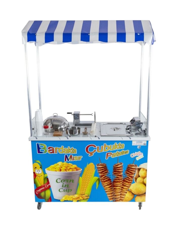 Bardakta Mısır Çubukta Patates Arabası Elektrikli 60x120 (Model Eskişehir)