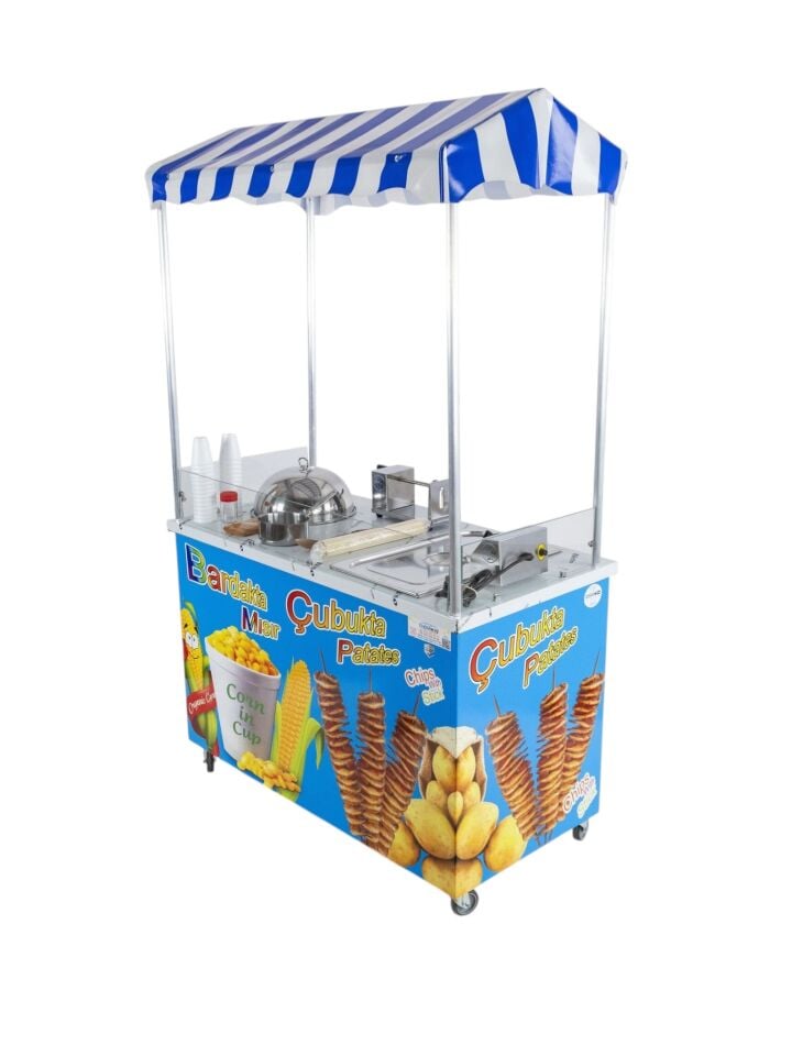 Bardakta Mısır Çubukta Patates Arabası Elektrikli 60x120 (Model Eskişehir)