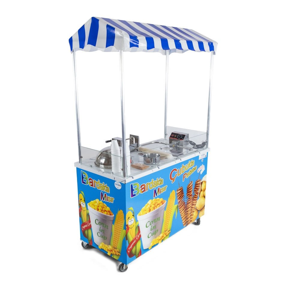 Bardakta Mısır Çubukta Patates Arabası Elektrikli 60x120 (Model Eskişehir)