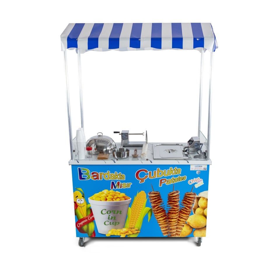 Bardakta Mısır Çubukta Patates Arabası Elektrikli 60x120 (Model Eskişehir)
