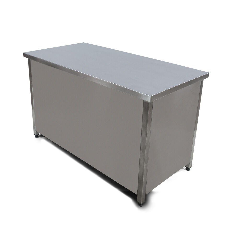 Paslanmaz Çalışma Tezgahı Sürgü Kapaklı 304 Krom Paslanmaz 70cm x 140cm