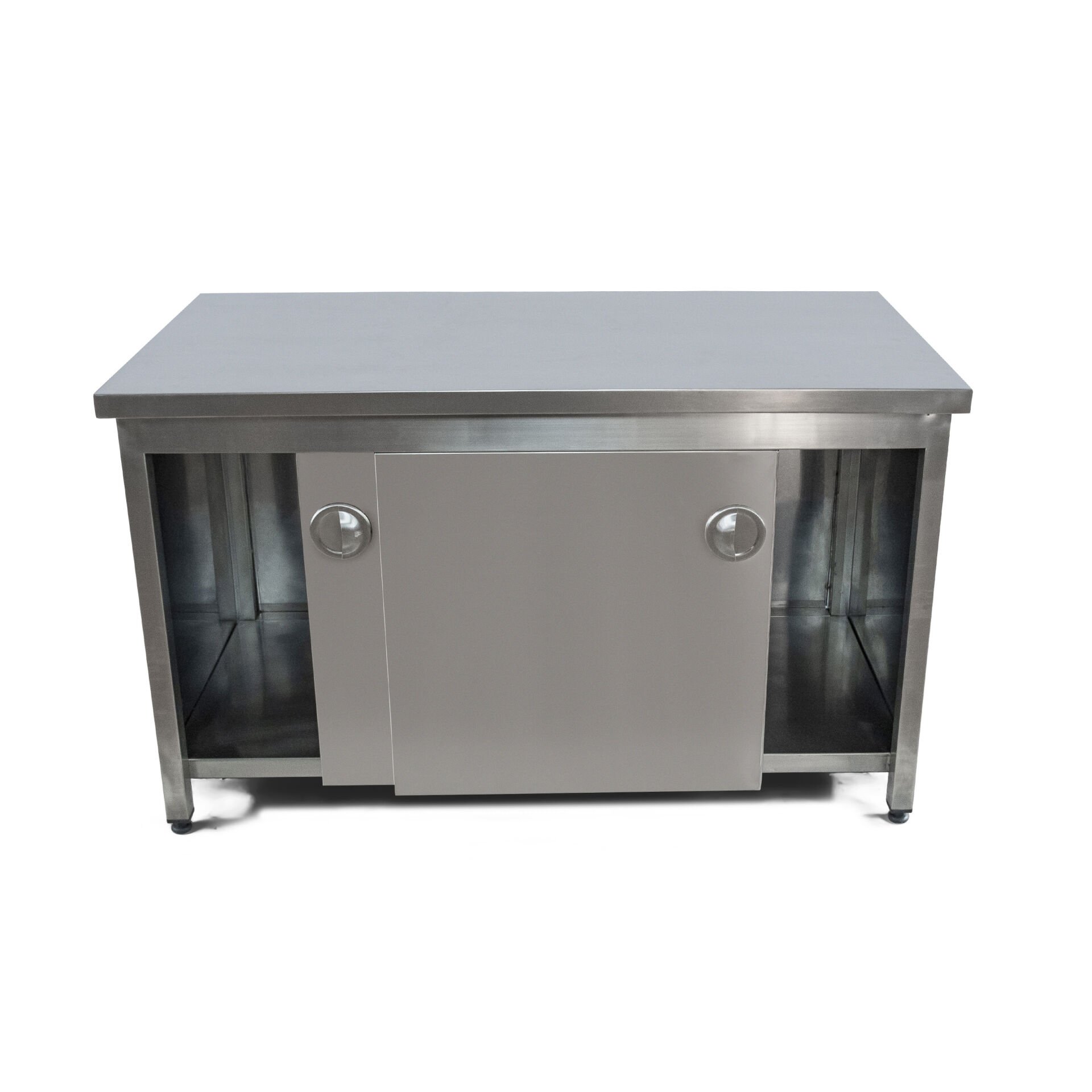 Paslanmaz Çalışma Tezgahı Sürgü Kapaklı 304 Krom Paslanmaz 70cm x 140cm