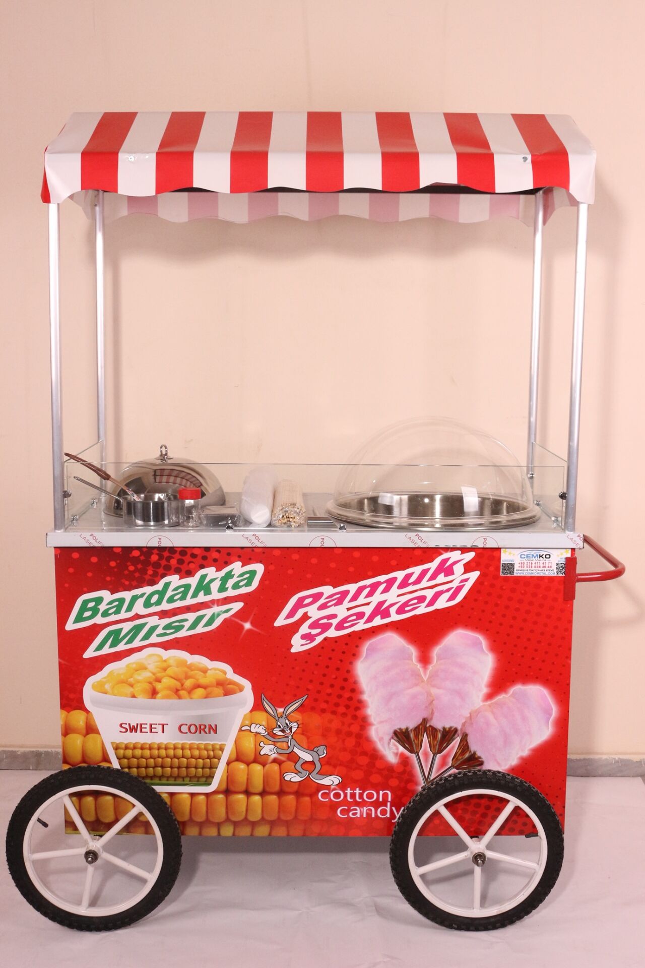 Pamuk Şeker ve Bardakta Mısır Arabası 60x120 (Model Mardin)