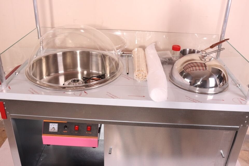 Pamuk Şeker ve Bardakta Mısır Arabası 60x120 (Model Mardin)