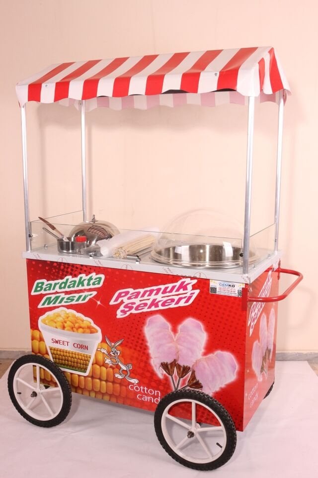 Pamuk Şeker ve Bardakta Mısır Arabası 60x120 (Model Mardin)