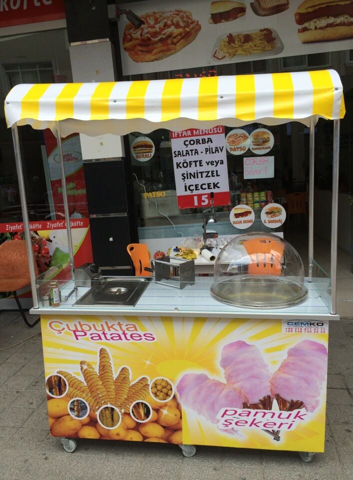 Pamuk Şeker ve Çubukta Patates Arabası 60x120 (Model Ağrı)