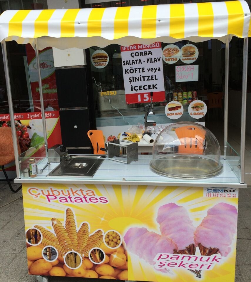 Pamuk Şeker ve Çubukta Patates Arabası 60x120 (Model Ağrı)