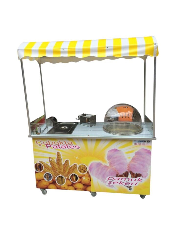 Pamuk Şeker ve Çubukta Patates Arabası 60x120 (Model Ağrı)